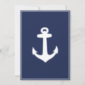 Invitations nautiques de mariage de bleu marine et (Dos)