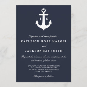 Invitations nautiques de mariage épousant