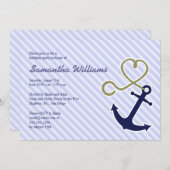 Invitations nautiques mignonnes de fête (Devant / Derrière)