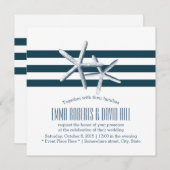 Invitations nautiques simples de mariage d'étoiles (Devant / Derrière)