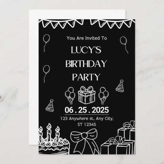 Invitations neutres selon le genre (Devant / Derrière)