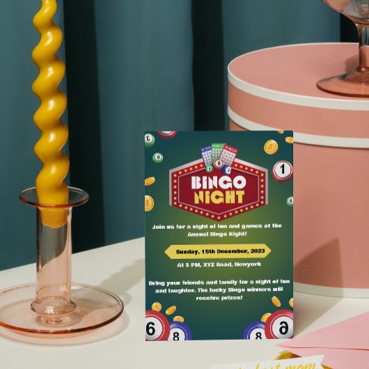 Invitations nocturnes de Bingo