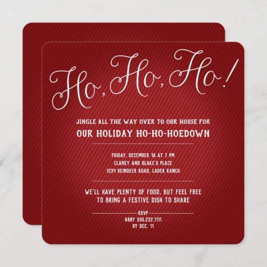 Invitations | Noël | Ho, Ho, Ho ! (Devant / Derrière)