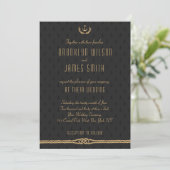 Invitations Noir Et Or Nautique Mariage (Debout devant)