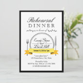 Invitations noires de dîner de répétition de (Debout devant)