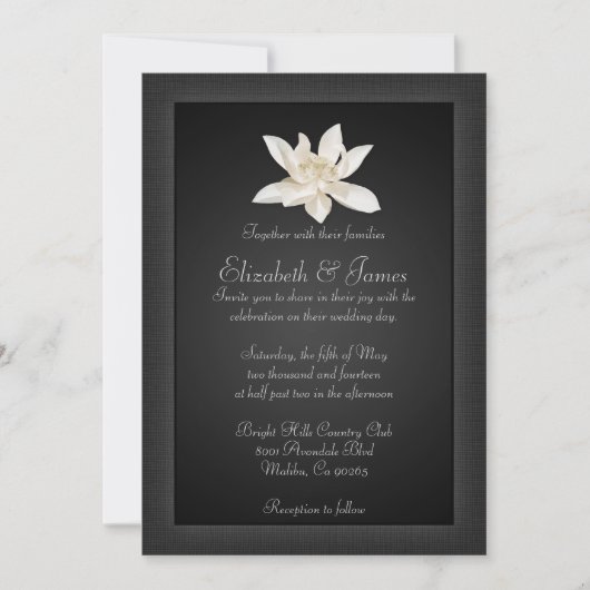 Invitations noires de mariage (Devant)