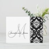 Invitations noires de mariage au monogramme de Dam (Debout devant)