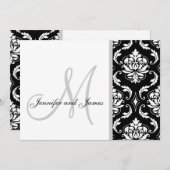 Invitations noires de mariage au monogramme de Dam (Devant / Derrière)