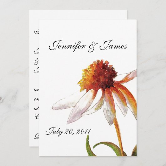 Invitations noires de mariage blanc noir (Devant / Derrière)