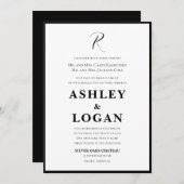 Invitations noires de mariage Cravate (Devant / Derrière)