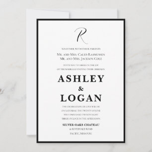 Invitations noires de mariage Cravate