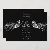 Invitations noires de mariage de Fidelity de (Devant / Derrière)