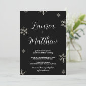Invitations noires de mariage de neige (Debout devant)