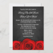 Invitations noires de mariage de rose rouge de (Dos)