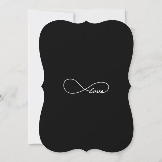Invitations noires de mariage d'infini d'amour (Dos)