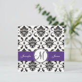 Invitations noires de mariage pourpre foncé (Debout devant)