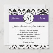 Invitations noires de mariage pourpre foncé (Dos)