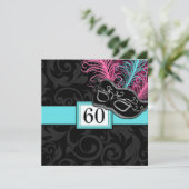 Invitations noires de mascarade d'anniversaire de (Debout devant)