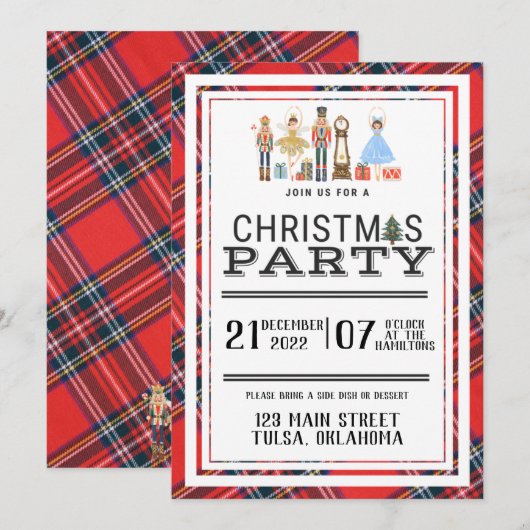 Invitations noires de Noël (Devant / Derrière)