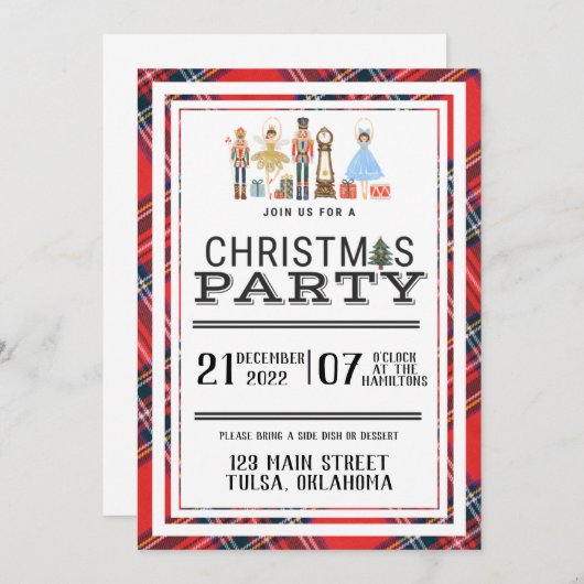 Invitations noires de Noël (Devant / Derrière)