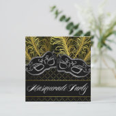 Invitations noires de partie de boule de mascarade (Debout devant)
