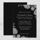 Invitations noires élégantes de mariage (Devant / Derrière)
