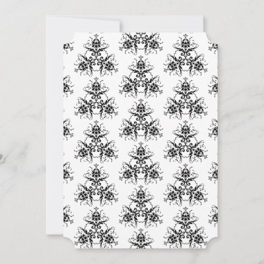 Invitations noires et blanches Damask Classy Weddi (Dos)