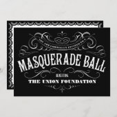 Invitations noires et blanches de boule de (Devant / Derrière)