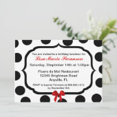 Invitations noires et blanches de coutume de point (Debout devant)