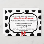 Invitations noires et blanches de coutume de point (Devant / Derrière)