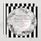 Invitations noires et blanches de dîner de (Devant / Derrière)
