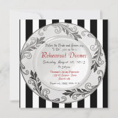 Invitations noires et blanches de dîner de (Devant)