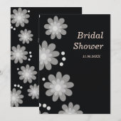 Invitations noires et blanches de Fête de la (Devant / Derrière)