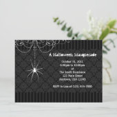 Invitations noires et blanches de Halloween de (Debout devant)