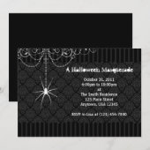Invitations noires et blanches de Halloween de (Devant / Derrière)