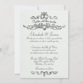 Invitations noires et blanches de luxe simples de (Devant)