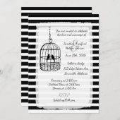 Invitations noires et blanches de mariage (Devant / Derrière)