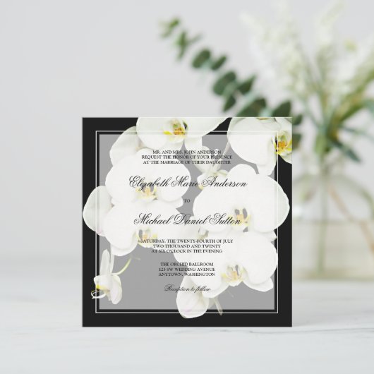 Invitations noires et blanches de mariage (Debout devant)