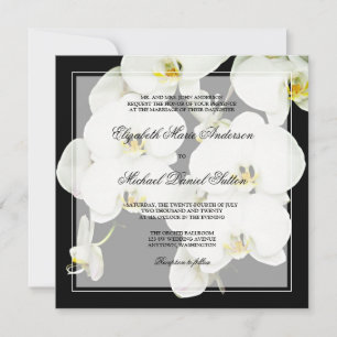 Invitations noires et blanches de mariage
