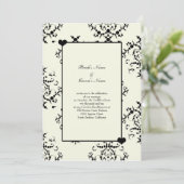 Invitations noires et blanches de mariage (Debout devant)