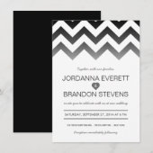 Invitations noires et blanches de mariage de (Devant / Derrière)