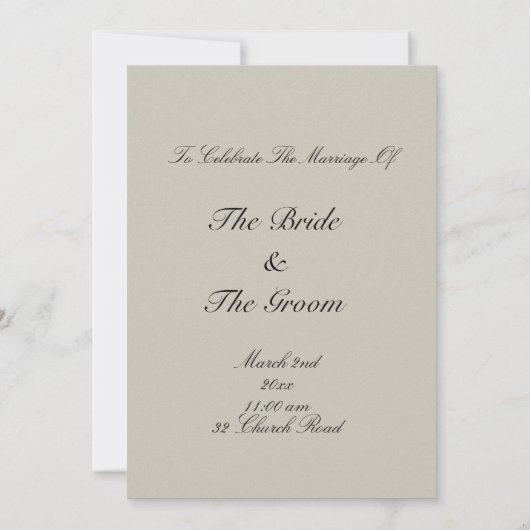 Invitations noires et blanches de mariage de (Dos)