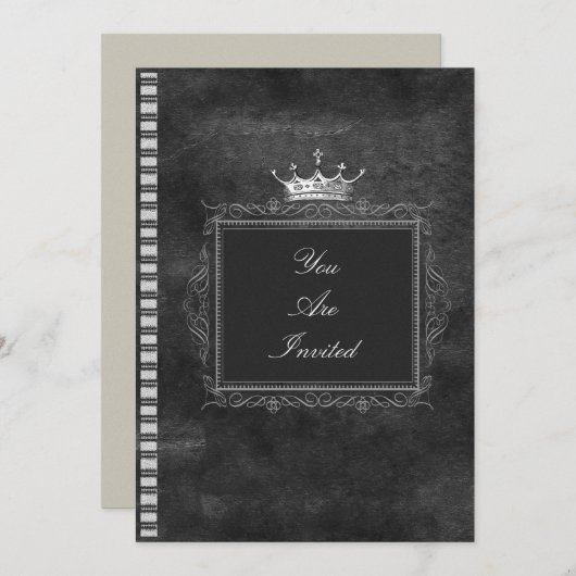 Invitations noires et blanches de mariage de (Devant / Derrière)