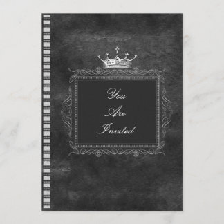 Invitations noires et blanches de mariage de