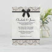 Invitations noires et blanches de mariage de (Debout devant)