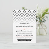 Invitations noires et blanches de mariage d'Ombre (Debout devant)