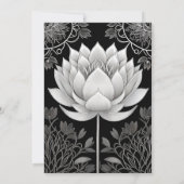 Invitations noires et blanches de mariage Lotus (Dos)