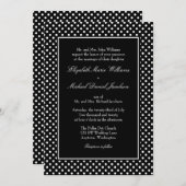 Invitations noires et blanches de mariage Polka (Devant / Derrière)