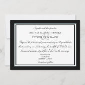 Invitations noires et blanches de noces de diamant (Dos)