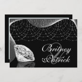 Invitations noires et blanches de noces de diamant (Devant / Derrière)